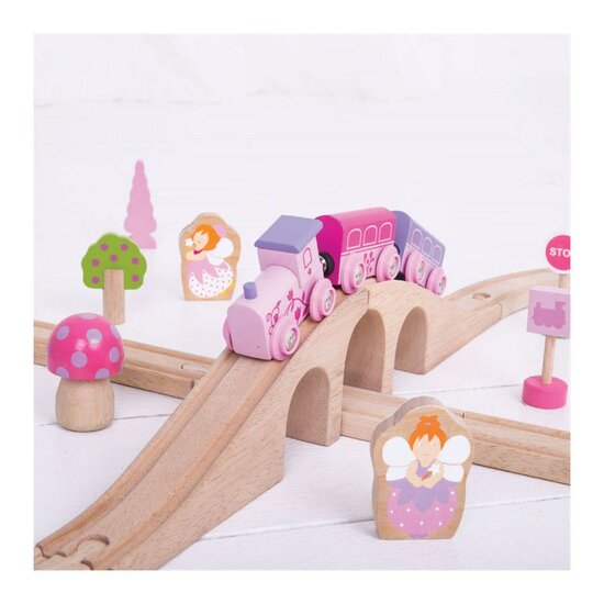 Bigjigs Houten Treinset - Roze, 40dlg. - Foto 5