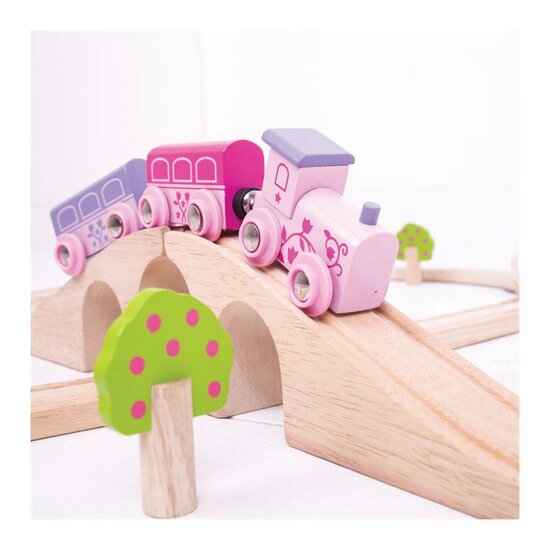 Bigjigs Houten Treinset - Roze, 40dlg. - Foto 7