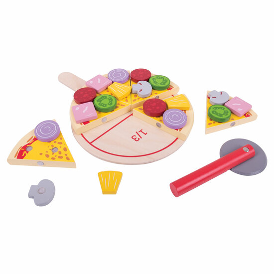 Bigjigs Houten Pizza met Beleg - Foto 5