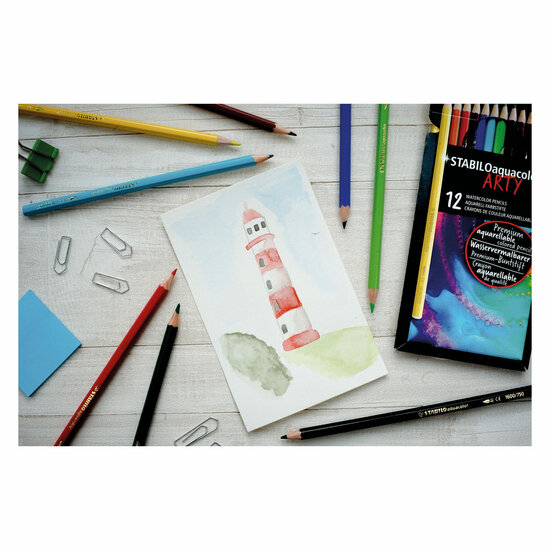 STABILO Aquacolor - Aquarel Kleurpotlood - Metalen Set 24 St. - Foto 7