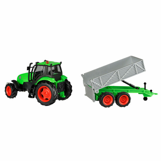 Kids Globe Tractor met Aanhanger Licht &amp; Geluid 1:32 - Foto 5