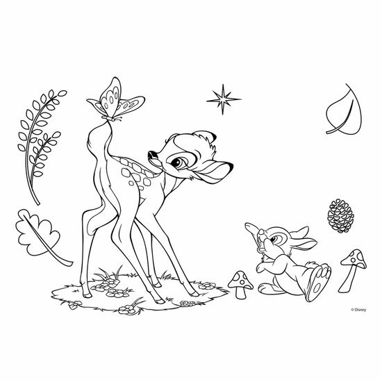 Bambi Kleurplaten met Stencil en Stickervel - Foto 5
