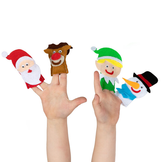 Maak je eigen Vilten Vingerpoppen Kerst, 4st. - Foto 5