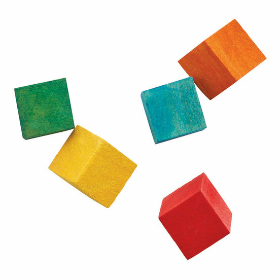 Colorations - Gekleurde Houten Kubus Blokjes, 196st. - Foto 5