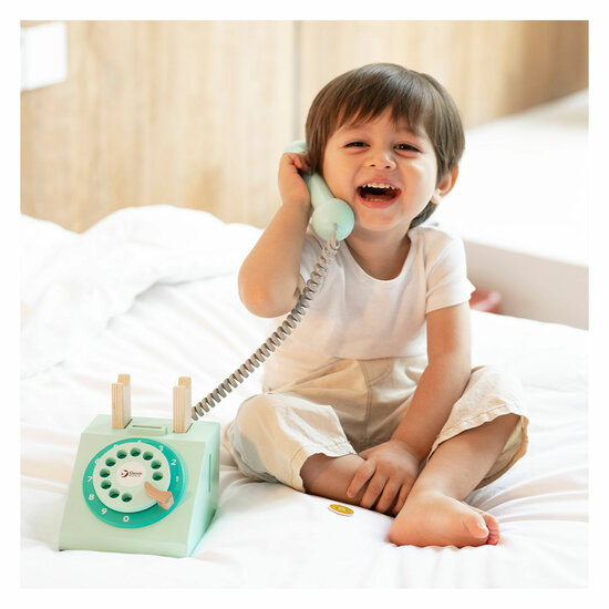 Classic World Houten Retro Telefoon Turquoise - Foto 8