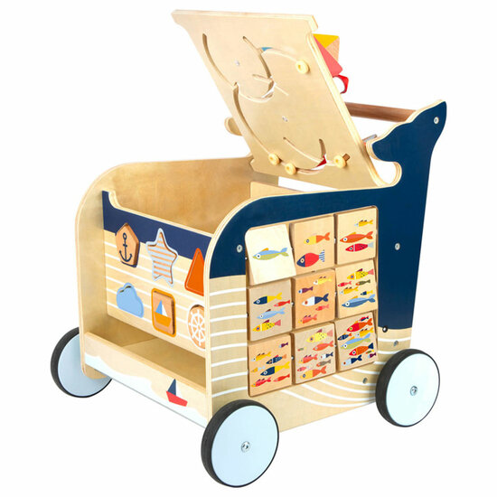 Small Foot  -  Houten Activiteiten Loopwagen Walvis - Foto 5