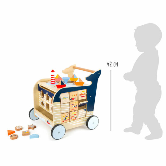 Small Foot  -  Houten Activiteiten Loopwagen Walvis - Foto 12