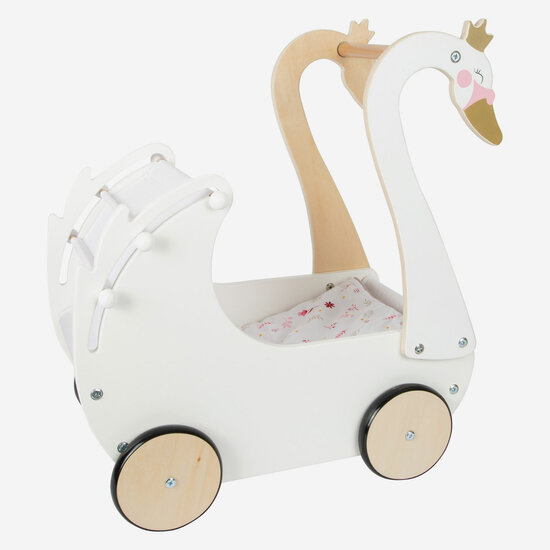 Small Foot - Houten Poppenwagen Zwaan - Foto 6