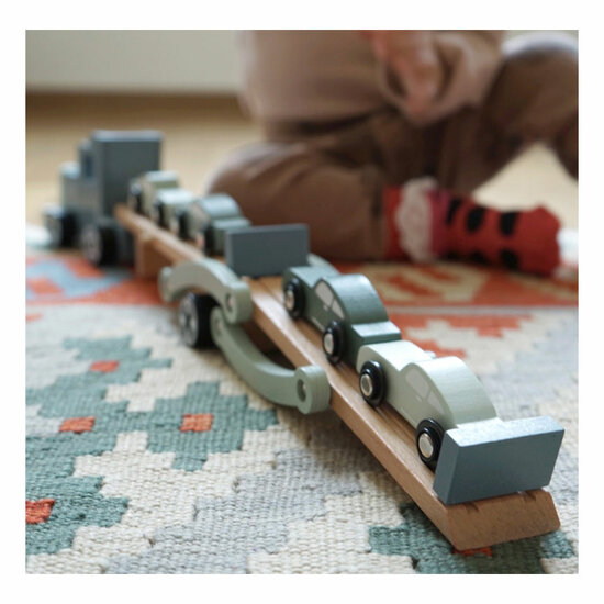 Small Foot - Houten Vrachtwagen Transporter Chicago met Auto's, 9dlg. - Foto 9