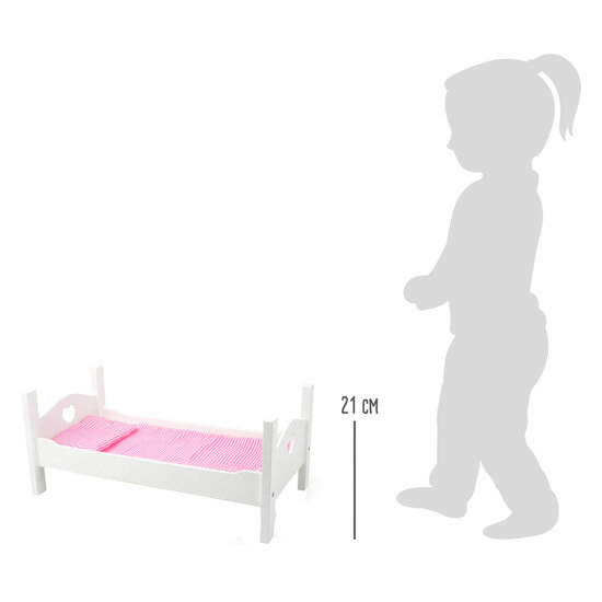 Small Foot - Houten Poppenbed Wit met Beddengoed, 4dlg. - Foto 5