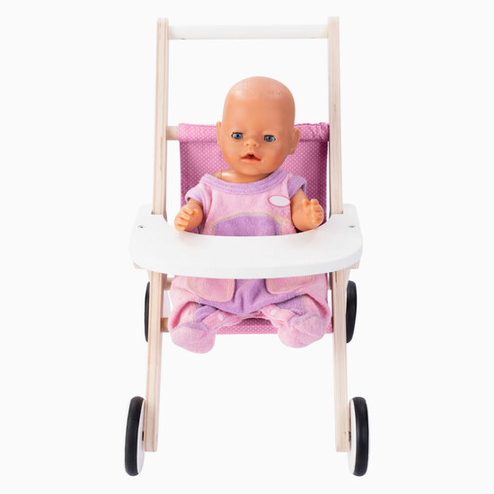 Houten Poppenwandelwagen Roze - Foto 5
