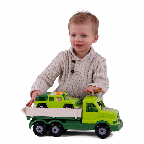 Cavallino XL Torpedo Vrachtwagen met Survival Jeep Groen, 44,5cm - Foto 5