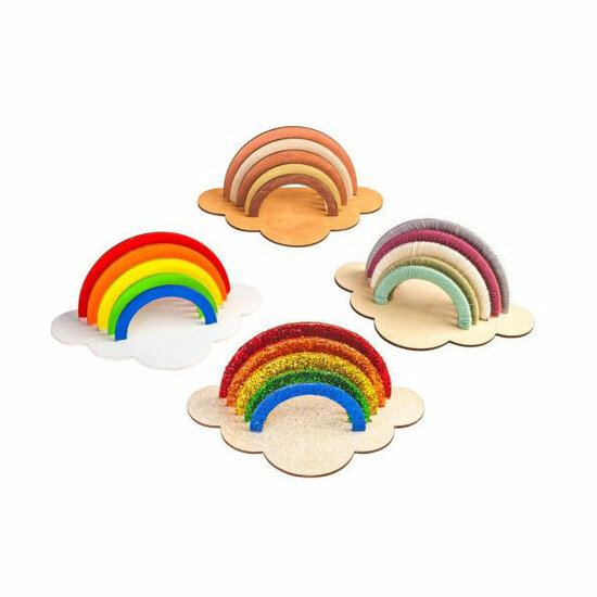 Colorations - Maak en Versier je Eigen Houten Regenboog, Set van 6 - Foto 8