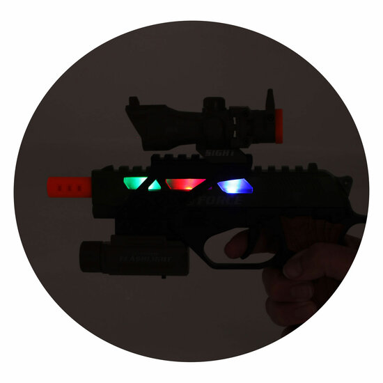 Alfafox Pistool Militair met Licht en Geluid en Zaklamp - Foto 5