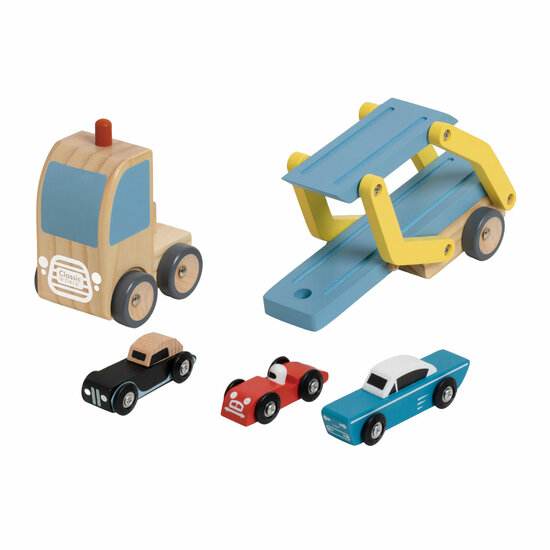Classic World Houten Transporter met 3 Auto's - Foto 7