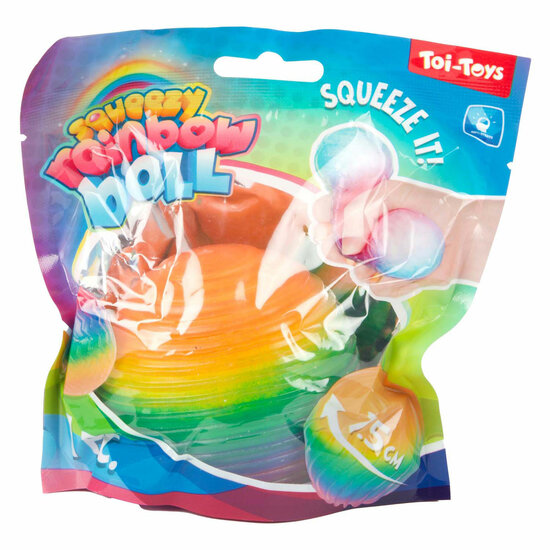 Fun Textuurknijpbal Regenboog Ribbels Foam, 7cm - Foto 5