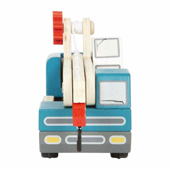 Small Foot -  Houten Kraanwagen Blauw met Pallet - Foto 5