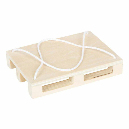 Small Foot -  Houten Kraanwagen Blauw met Pallet - Foto 8