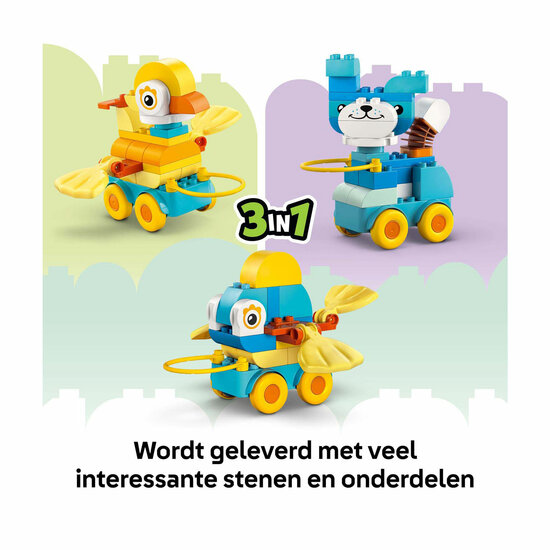 LEGO DUPLO 10448 3-in-1 Dieren op Wielen Peuterspeelgoed - Foto 11