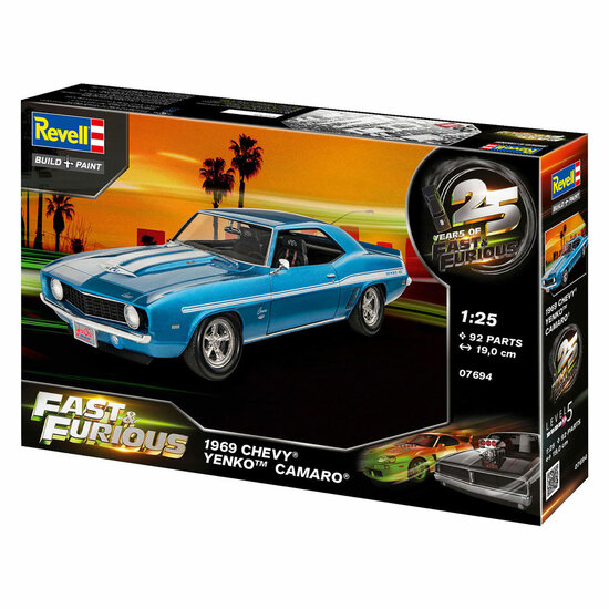 Revell Modelbouwpakket Fast &amp; Furious 1969 Chevy Camaro Yenko 1:25 - 92dlg. - Foto 8