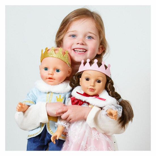 Poppenoutfit Winterprins Luka met Kroon en Kraag - Maat 35-45 cm - Foto 5
