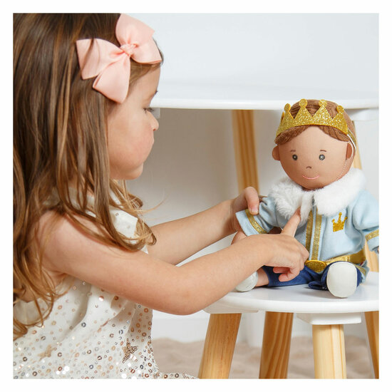 Poppenoutfit Winterprins Luka met Kroon en Kraag - Maat 28-35 cm - Foto 5
