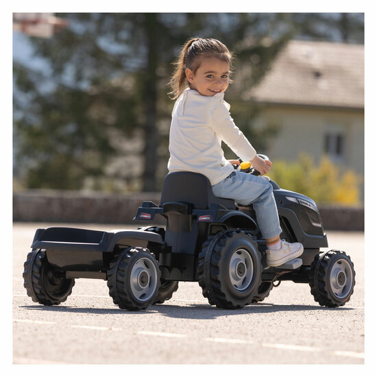Smoby Farmer XL Traptractor met Trailer Zwart - Foto 5