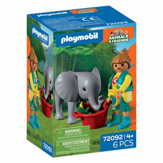 Playmobil Animals &amp; Friends Dierentuin Babyolifant en Dierenverzorger - 72092