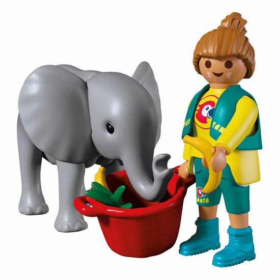 Playmobil Animals &amp; Friends Dierentuin Babyolifant en Dierenverzorger - 72092