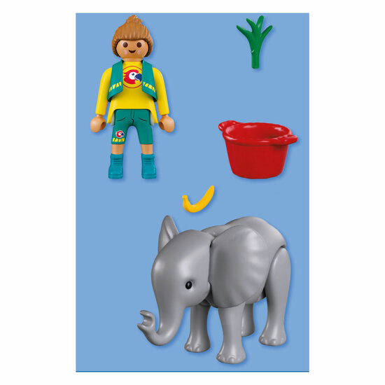 Playmobil Animals &amp; Friends Dierentuin Babyolifant en Dierenverzorger - 72092