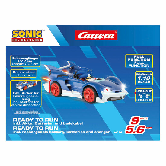 Carrera RC 2,4GHz Team Sonic Racing - Sonic, Performance Version - 1:18 - Foto 9