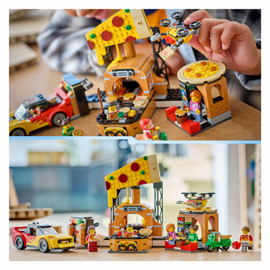 LEGO City 60496 Pizzacentrale met Voertuigen - Foto 11