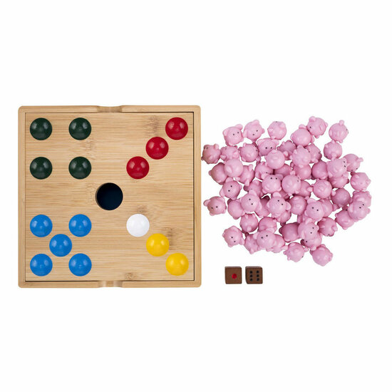 Bamboe Pig Hole Spel met Siliconen Varkentjes - Foto 5