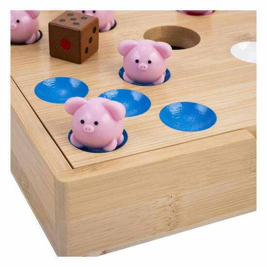 Bamboe Pig Hole Spel met Siliconen Varkentjes - Foto 6