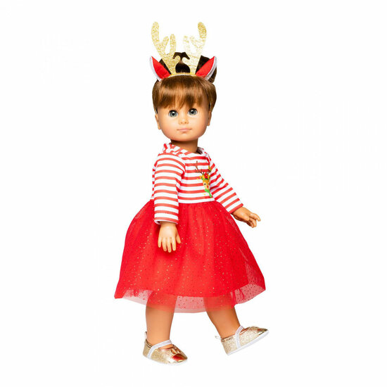 Kerstjurk met Haarband Rendier, maat 28-35 cm - Foto 5
