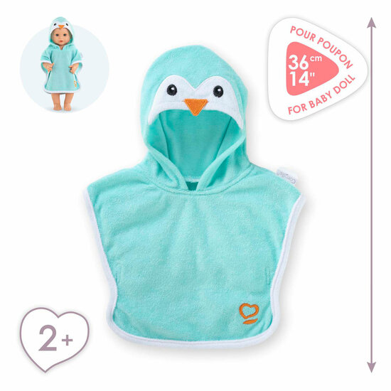 Corolle Badcape voor Babypop - Pinguin, 36cm - Foto 5