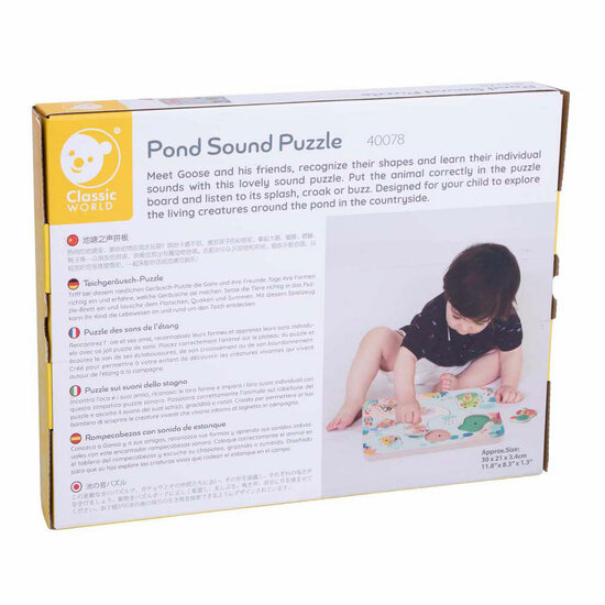 Classic World Houten Noppenpuzzel Poel met Geluid - Foto 6