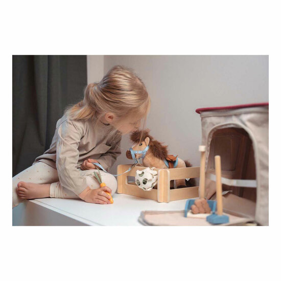 Small Foot - Speelset Paard met Stal en Accessoires in Tas - Foto 13