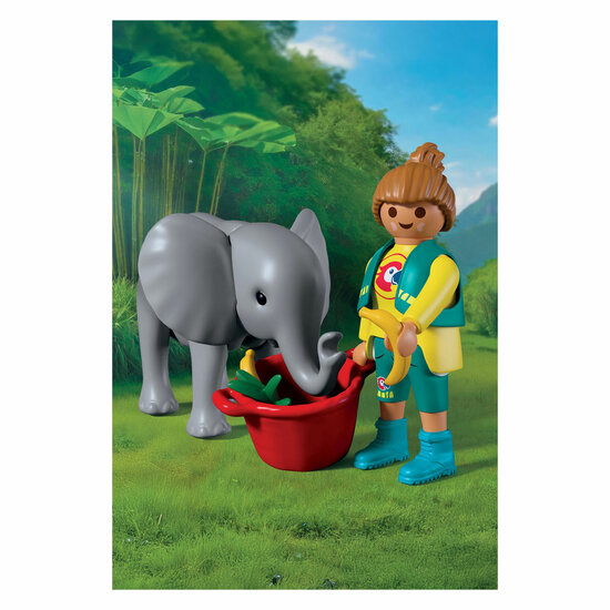 Playmobil Animals &amp; Friends Dierentuin Babyolifant en Dierenverzorger - 72092 - Foto 5