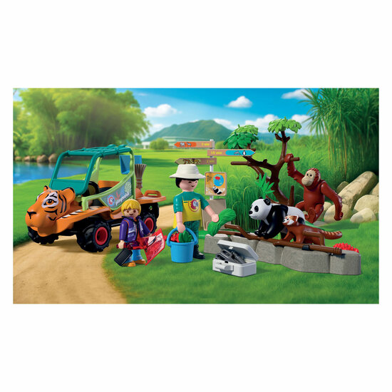 Playmobil Animals &amp; Friends Dierentuin Dierenverzorger met Voertuig - 72072 - Foto 5