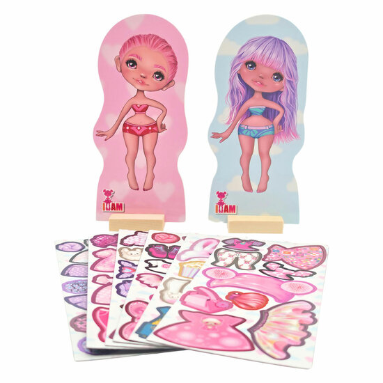 I Am 2 Poppenset met Houten Standaard