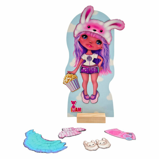I Am 2 Poppenset met Houten Standaard