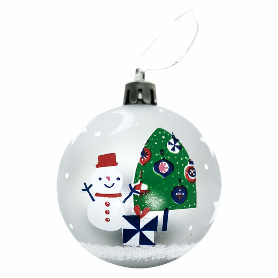 Kerstballen 8cm Peppa Pig Zilver - 6st.