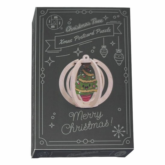 Kerst Postkaart Puzzel Boom