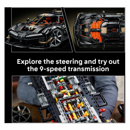 LEGO Technic 42232 Koenigsegg Convertible Black Hypercar - Foto 6