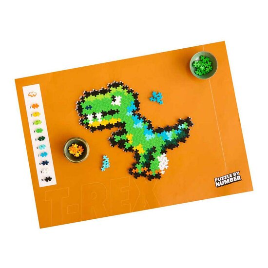 Plus-Plus Puzzel op Nummer Dinosaurus T-rex Bouwset - 250st.