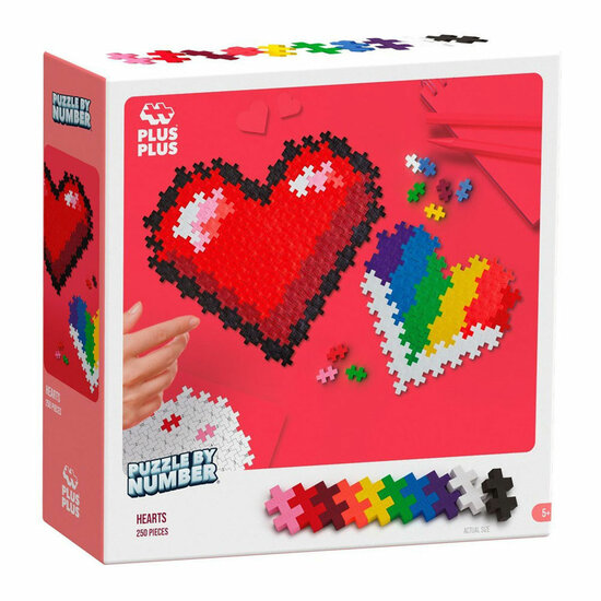Plus-Plus Puzzelen op Nummer Hart - 250st.