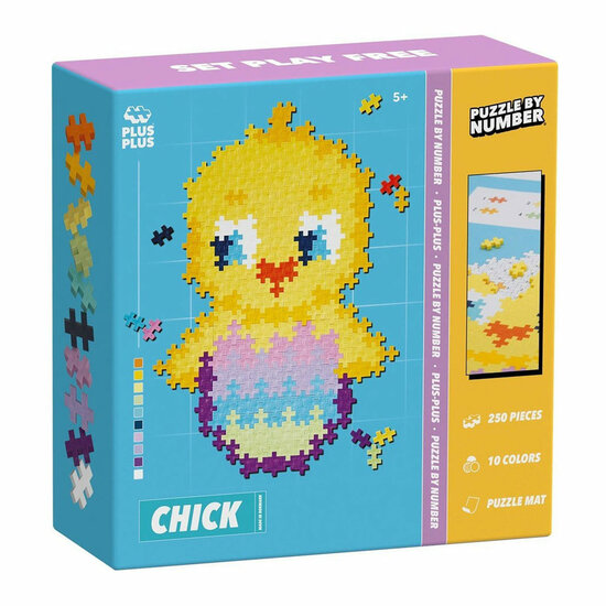 Plus-Plus Puzzelen op Nummer Kuiken - 250st.