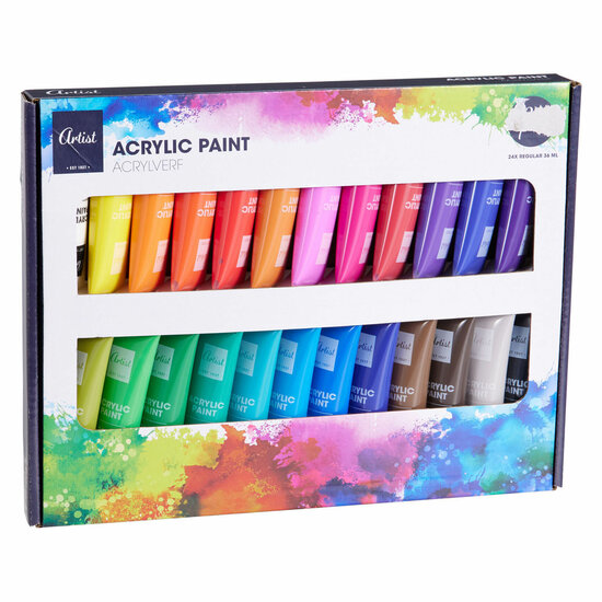 Acrylverfset 24 Kleuren - 36ml