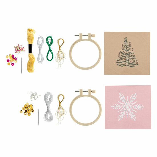Borduurset Kerstmis - 11,5x11,5cm